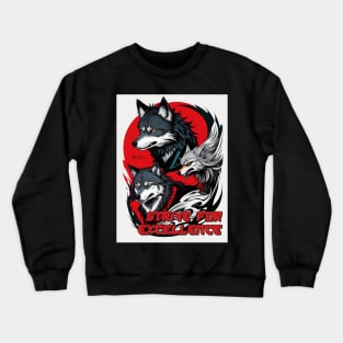 Strive For Excellence - Japanese Retro Wolf Crewneck Sweatshirt